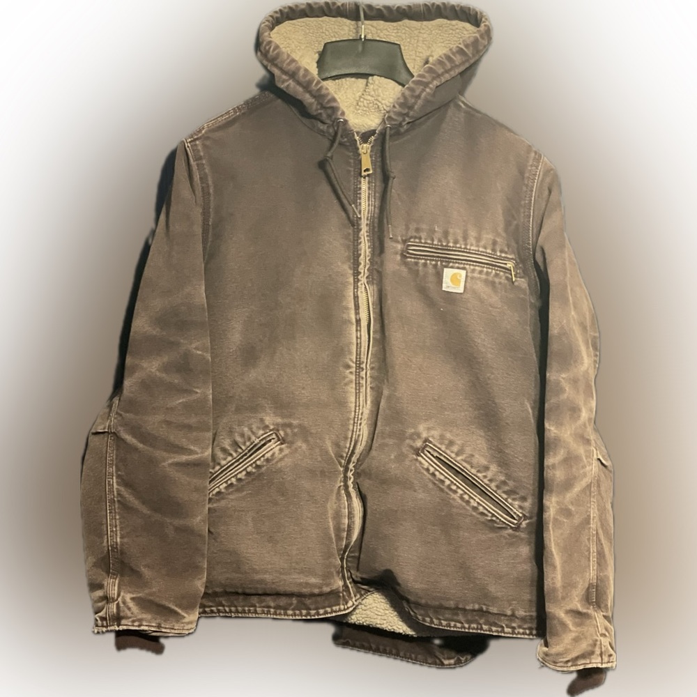 Carhartt WJ141 DWN Detroit Sherpa Lined Coat Sz 1X (16W/18W) Deep Wine/Purple